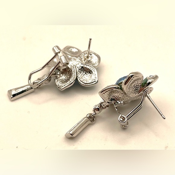 Stunning Blue/Green Swarovski Crystal Flower Necklace & Earring Set - Picture 8 of 8